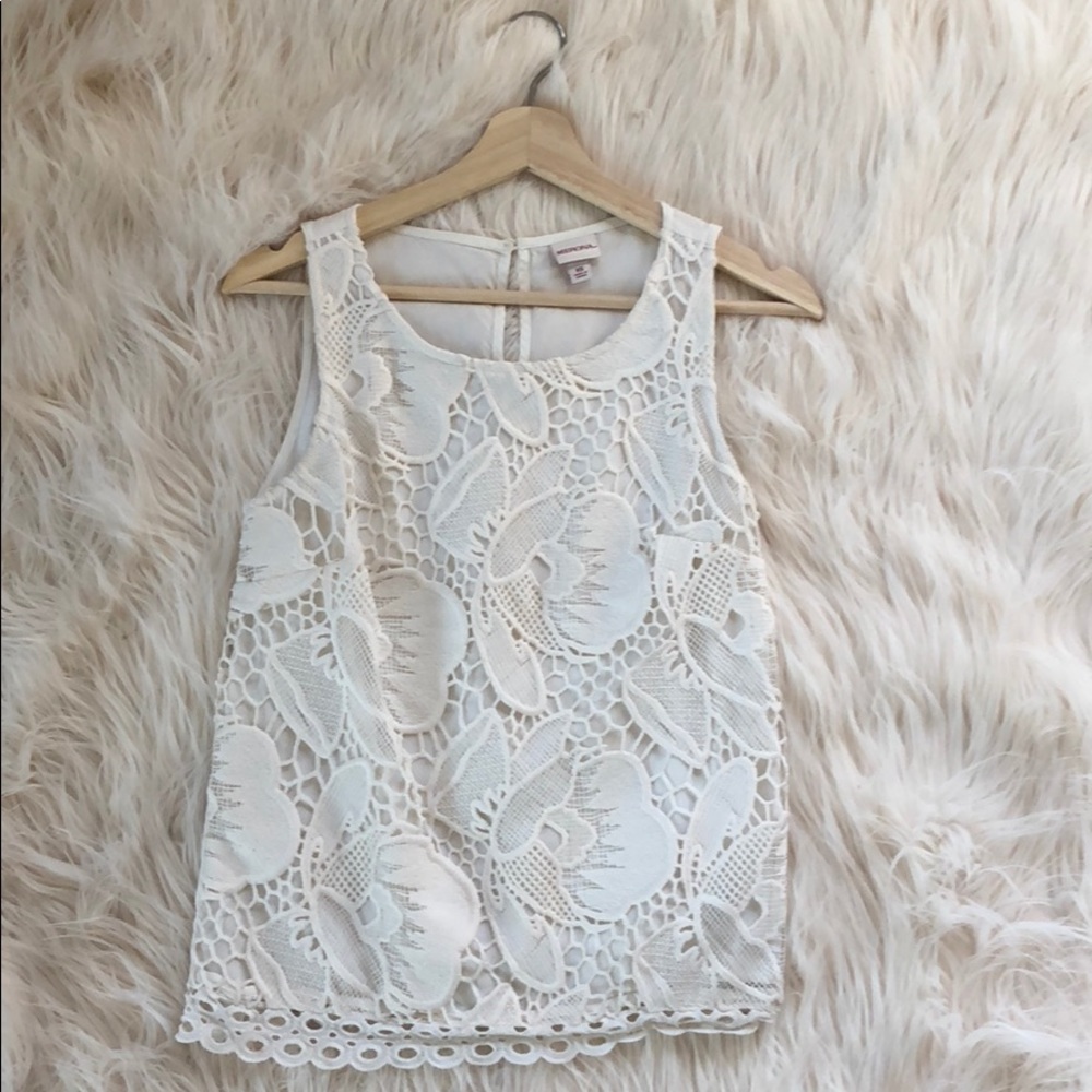 XS cream lace Merona top
